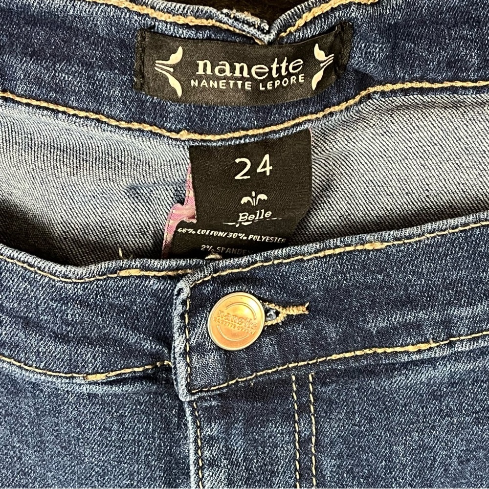 Nanette Lepore Belle High Rise Slim Straight Jeans Size 24 - Picture 7 of 11